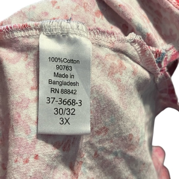 Woman Within Pink Floral Plus Size Short Sleeve Tee. - Picture 7 of 7